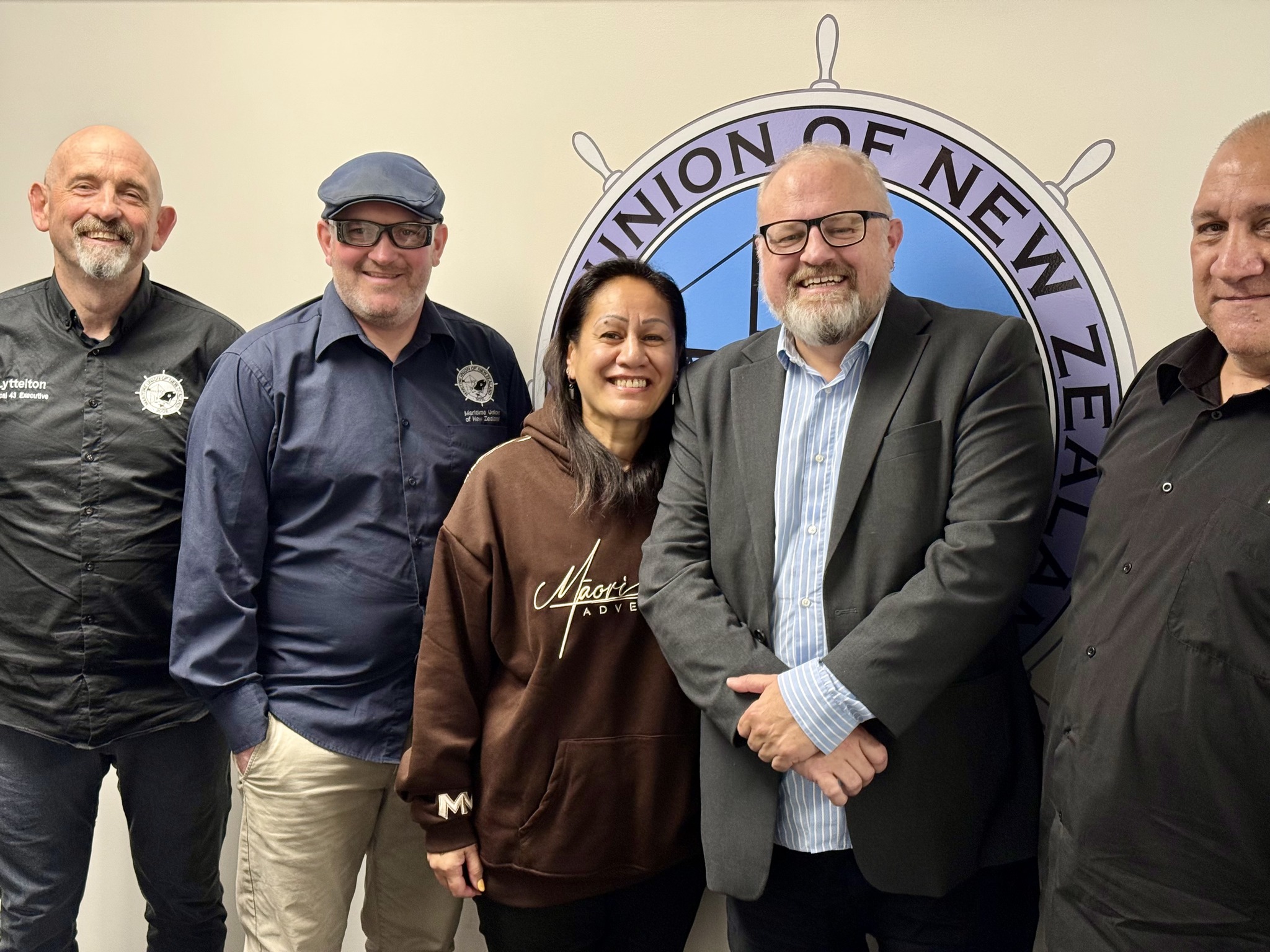 Maritime Union of New Zealand and Alliance Party representatives in Wellington after the MUNZ affiliation decision